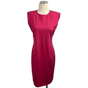 NWT Theory Womens Sleeveless Sheath Classic‎ Suit Dress Size 6 Wool Watermelon